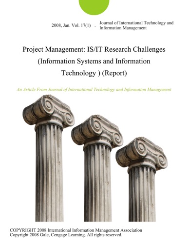 Project Management ISIT Research Challenges Information Systems and Information Technology Report