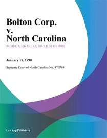 BOLTON CORP. V. NORTH CAROLINA