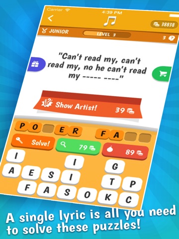 Screenshots of Song Quiz – The Free Lyric Guessing Game for iPad