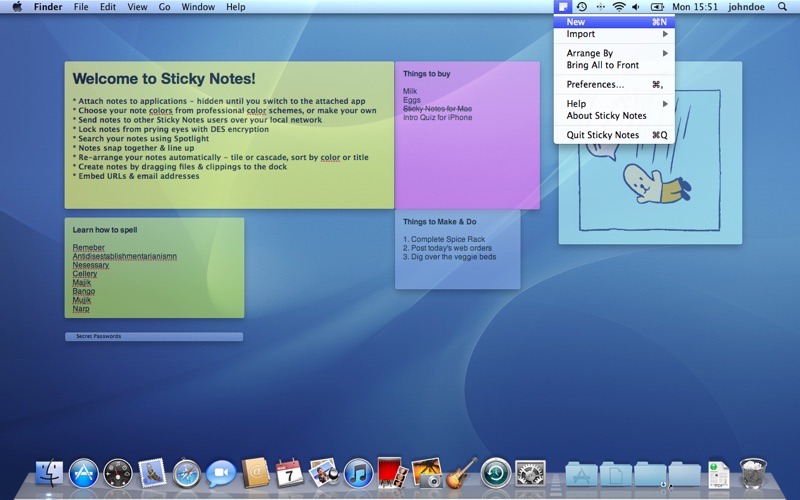 sticky notes in mac