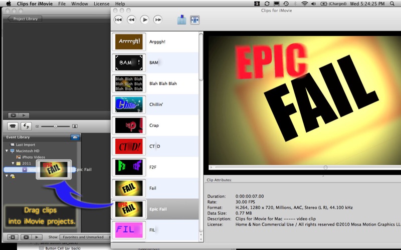 downloadable video clips for imovie