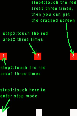 a funny screen simulate a broken iphone by he bin
