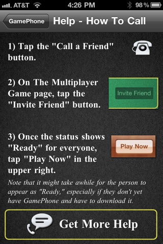 Screenshots of GamePhone - Free voice calls and text chat for Game Center for iPhone