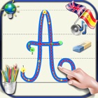Aprenda a escrever letras cursivas do alfabeto em maiúsculas e minúsculas com os sons em Inglês e Es icon