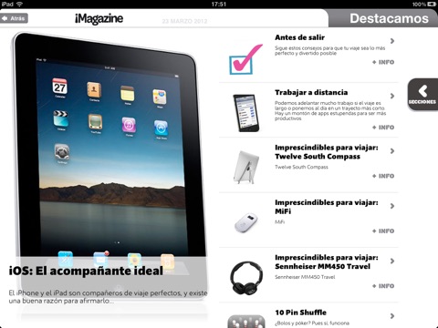 Captura de pantalla del iPad 3