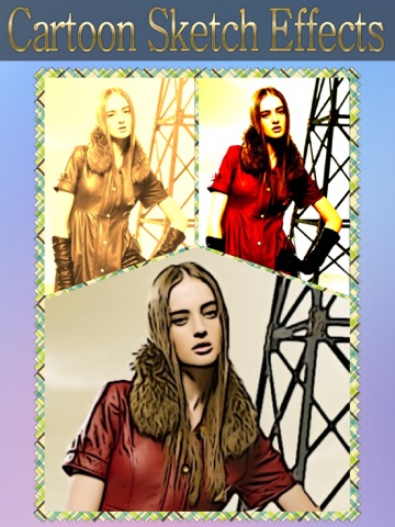 Screenshots of Cartoon Sketch Avatar Free - Pink Pencil & Coloring Toon Camera Photo Effects for iPad