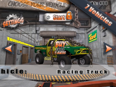 Screenshots of Tom's 4x4 for iPad