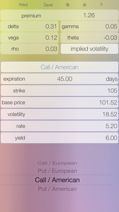 Online options pricing calculator