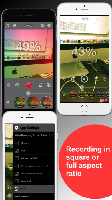 Screenshots of AvFX - awesome video effect, editor & background music edit for Instagram, Facebook, Youtube, Vine for iPhone