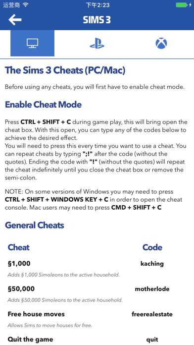 sims 3 cheat codes