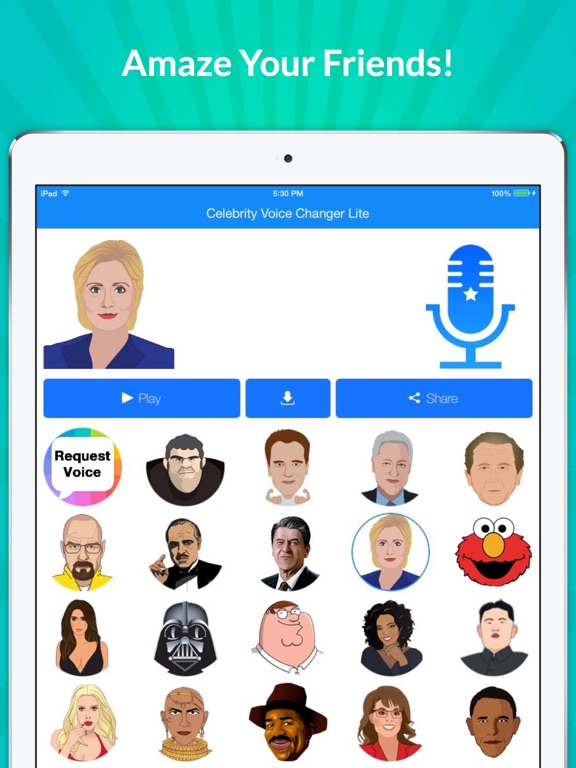 Screenshots of Celebrity Voice Changer - Funny Voice FX Soundboard Free for iPad