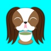 Brown White Japanese Chin Stickers for iMessage