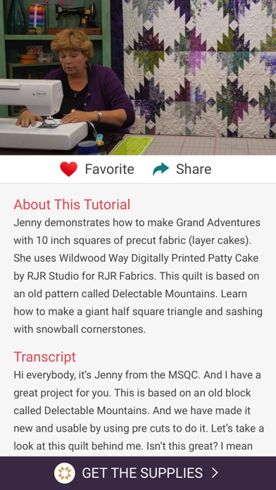 Screenshots of Quilting Tutorials by MSQC for iPhone