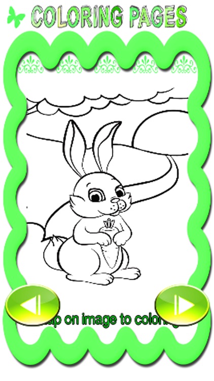 Bunny And Butterfly Coloring Page Game Education