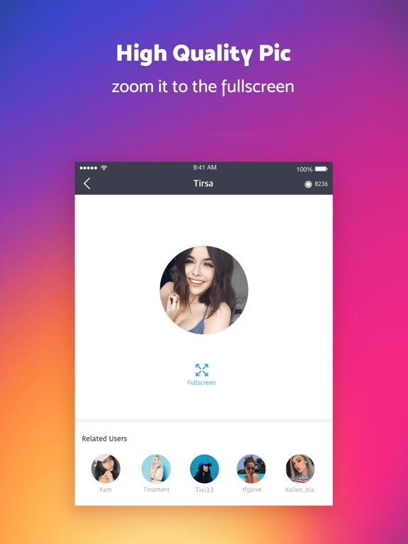 Screenshots of Follower PicZoom for Instagram for iPad
