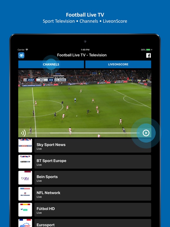 Football Live TV - Soccer TV By Global Mobile ...