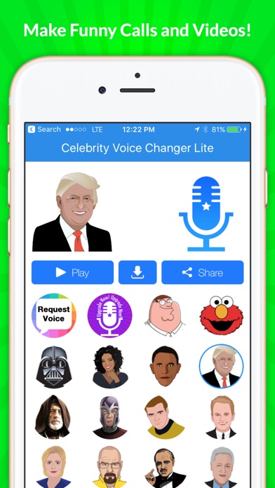 Screenshots of Celebrity Voice Changer - Funny Voice FX Soundboard Free for iPhone