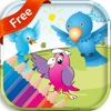Bird coloring book free for kids bubble birds
