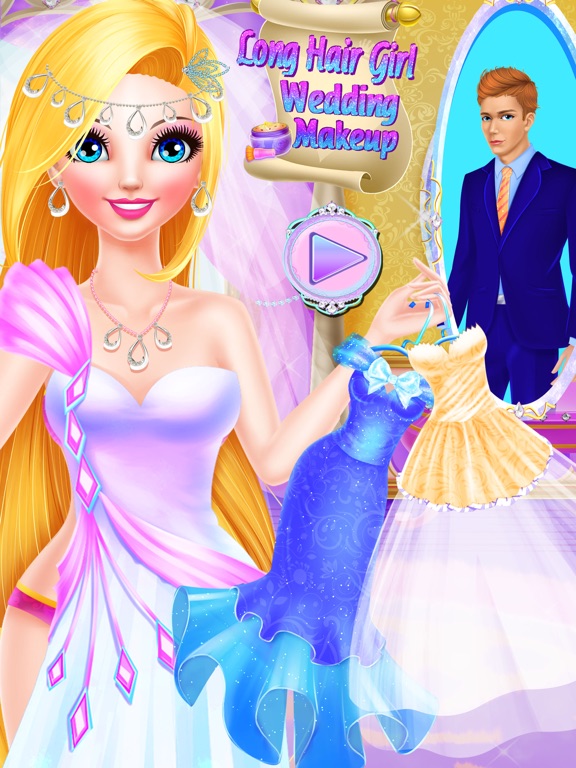 Игра Длинные волосы принцессы Свадебный макияж