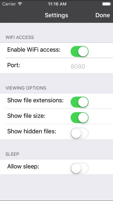 Screenshots of mbDrive Free for iPhone