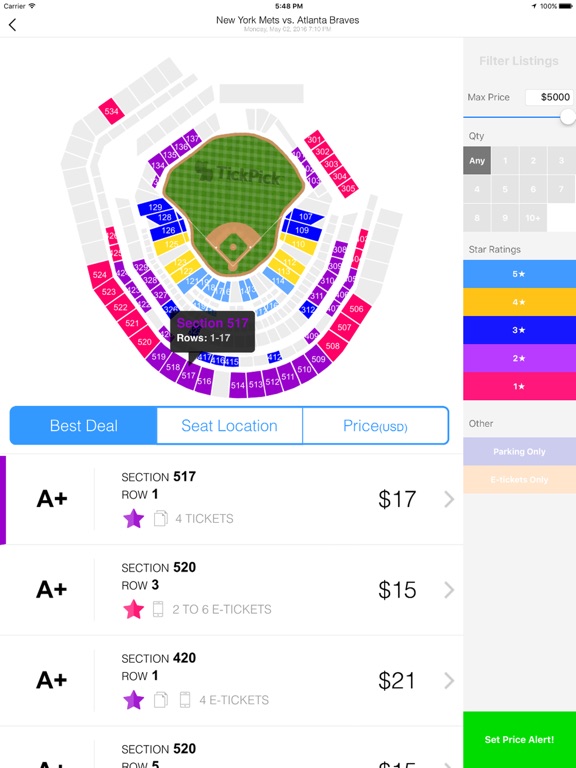 Screenshots of TickPick: No Fee Tickets | Sports, Concerts, Shows for iPad