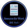 Resume for Word - Package one for A4 size resume portfolio word 