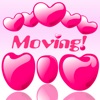 Many Moving Heart Shapes