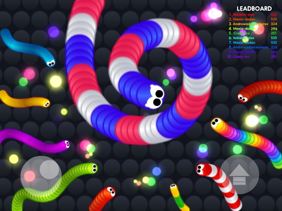 Screenshots of Rolling Snake.io - Worm IO Multiplayer Online Slither War Game - Free Agar Skins Version for iPad