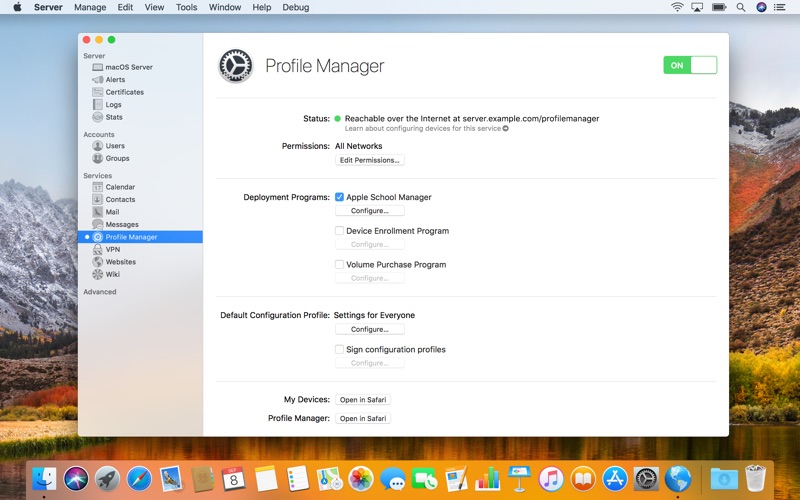 set up user for os x server 5.4