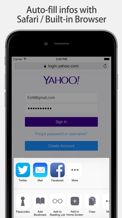 Screenshots of Private Password Manager Vault - Fingerprint Lock Passcode.s & Protect Account Login Contact.s Secure Wallet Apps for iPhone