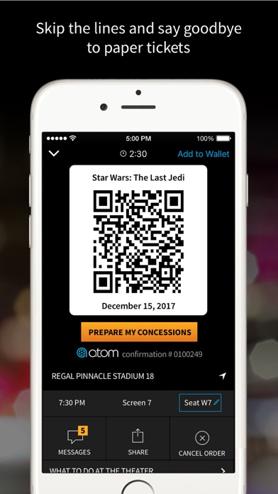 Screenshots of Atom – Movie Tickets and Showtimes for iPhone