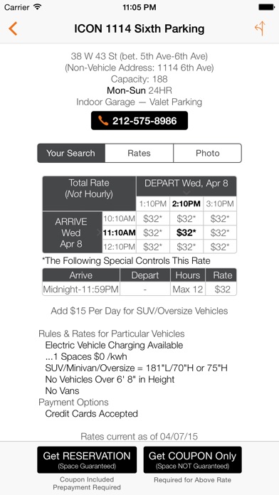 Icon parking garage coupons