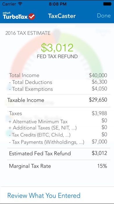 taxcaster estimate