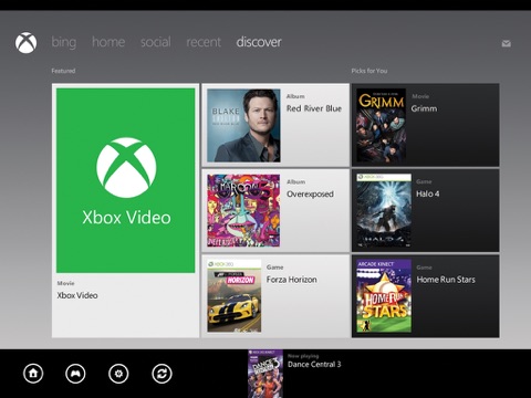 Screenshots of Xbox 360 SmartGlass for iPad