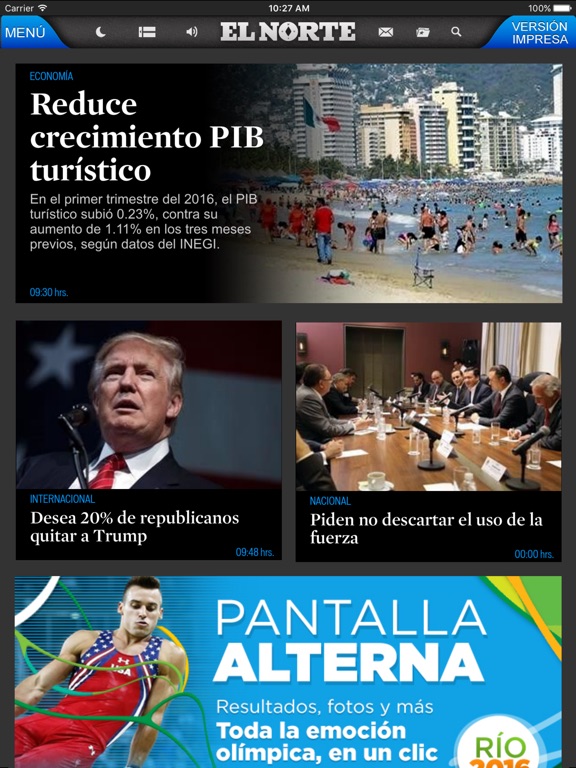 Captura de pantalla del iPad 1