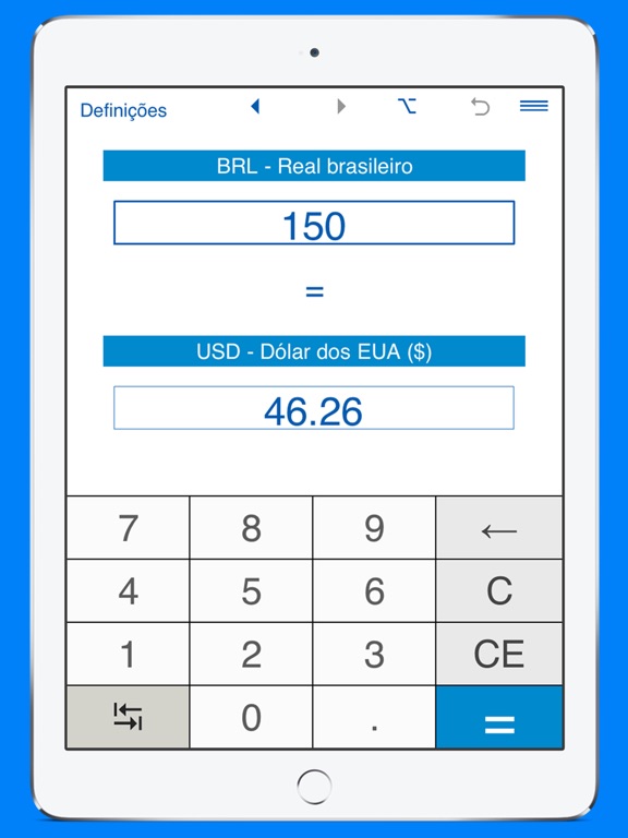 Conversão De Dólar Americano Em Real Brasileiro E Imagens Ipad