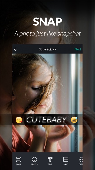 Screenshots of Square Quick - No Crop Photo Editor With Emojis for iPhone