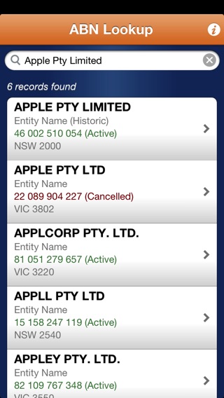 ABN Lookup On The App Store