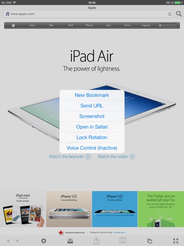 Screenshots of VanillaSurf for iPad