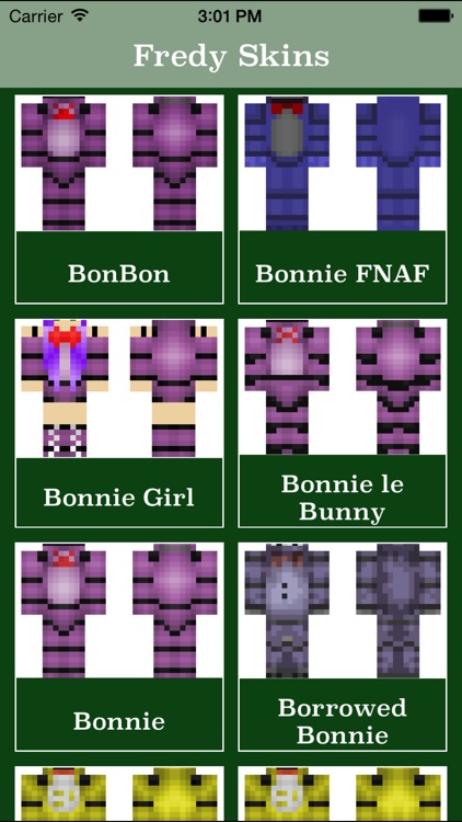 Fnaf bonnie Minecraft Skins