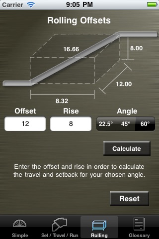 Pipe Offset Calculator screenshot