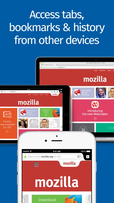 Screenshots of Firefox web browser for iPhone