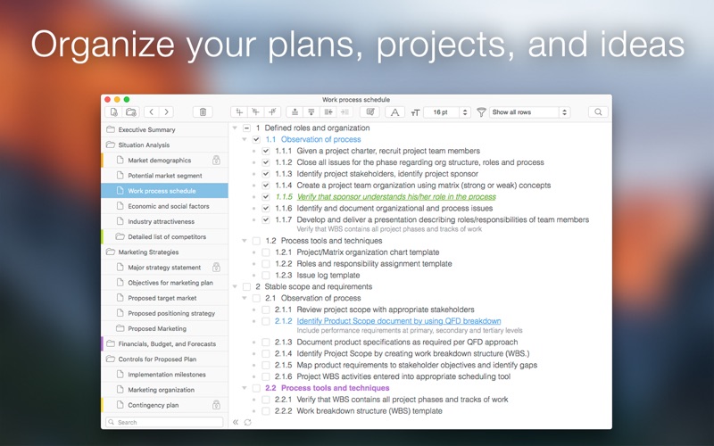 Cloud Outliner 2 Pro: Outline your Ideas & Plans 앱스토어 스크린샷