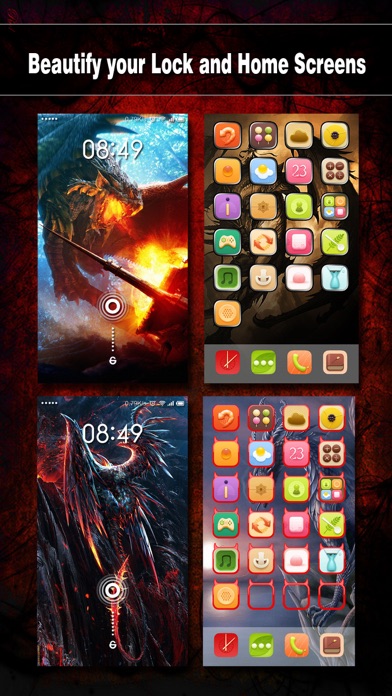 Screenshots of Dragon Wallpapers, Backgrounds & Themes - Home Screen Maker with Cool HD Dragon Pics for iOS 8 & iPhone 6 for iPhone