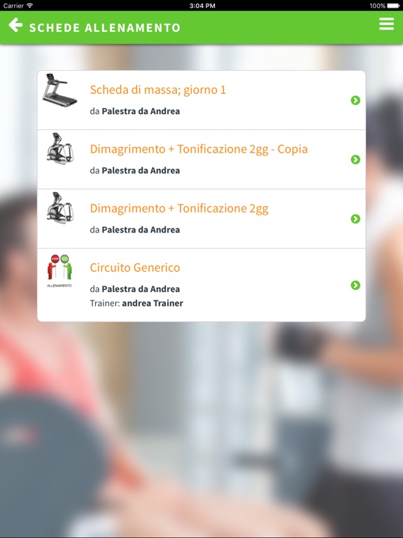 scheda per massa palestra
