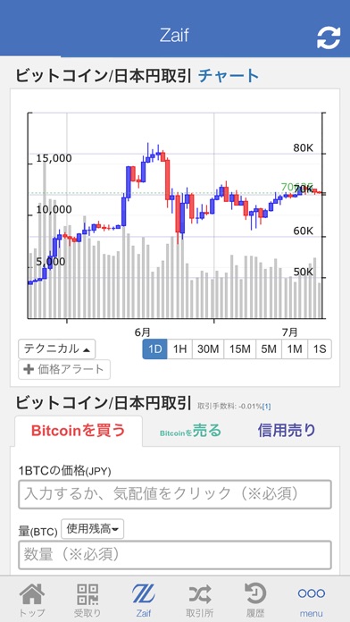 Zaifのスクリーンショット3 Zaifのスクリーンショット3