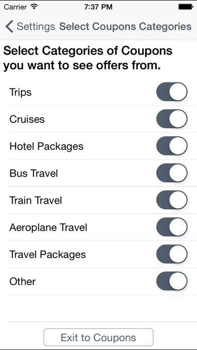 Travel discount coupons