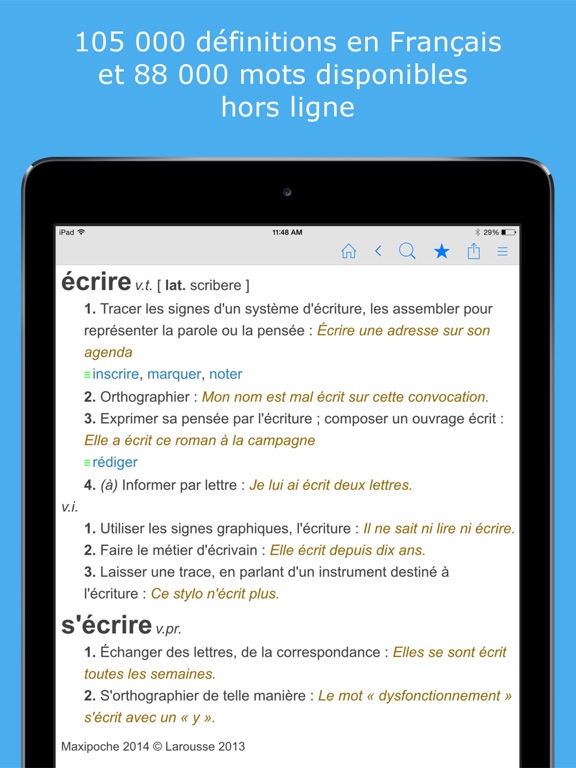 Screenshots of Dictionnaire Français et Synonymes for iPad