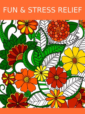 Screenshots of Floral Coloring Book For Adults: Best Free Adult Coloring Therapy Pages - Anxiety Stress Relief Balance Relaxation for iPad