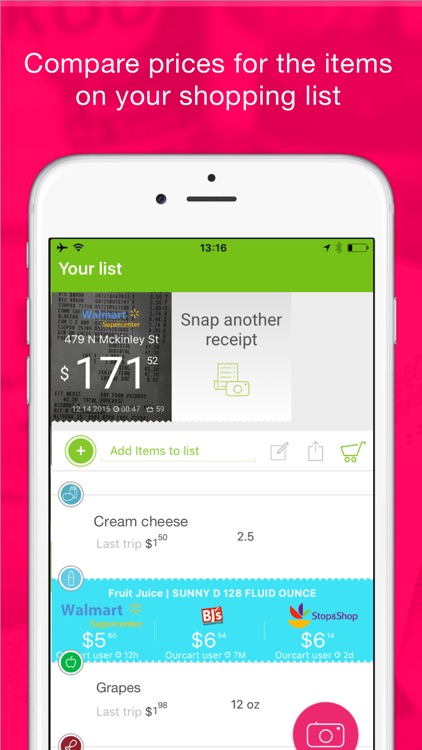 grocery list with prices app